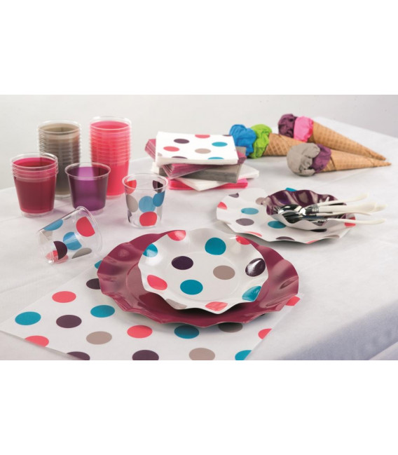 Bicchieri di Plastica Pois Multicolor 300 cc 3 confezioni