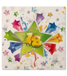 Tovaglioli 18 Anni Stelle 33 x 33 cm 3 confezioni