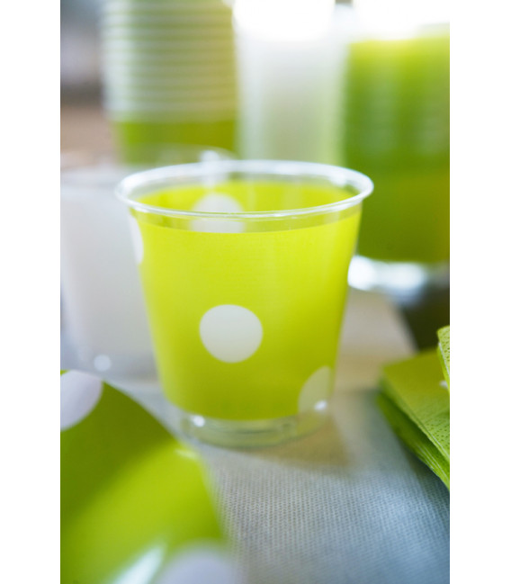Bicchieri di Plastica Pois Verde Lime 300 cc 3 confezioni