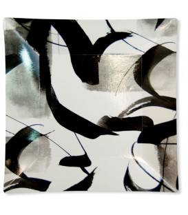 Piatti Piani di Carta Quadrati Piccoli Contemporary Wasabi 19 x 19 cm