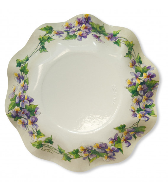 Piatti Fondi di Carta a Petalo Violette 18,5 cm