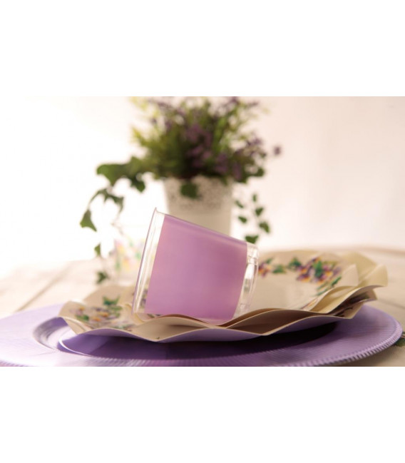 Piatti Fondi di Carta a Petalo Violette 18,5 cm