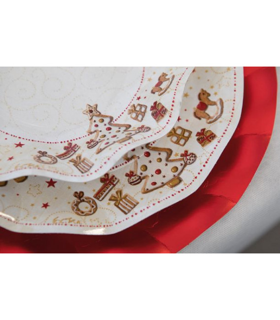 Piatti Fondi di Carta a Petalo Gingerbread 18,5 cm