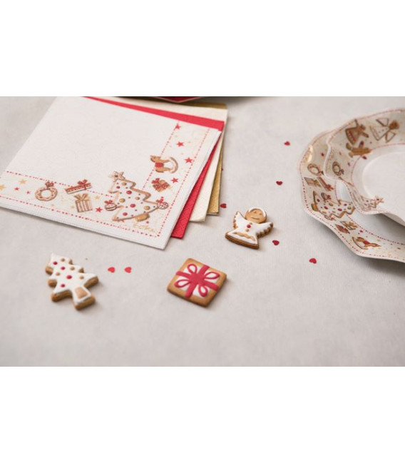 Piatti Fondi di Carta a Petalo Gingerbread 18,5 cm