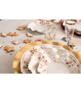 Piatti Fondi di Carta a Petalo Gingerbread 18,5 cm