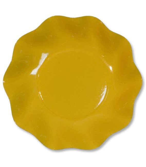 Piatti Fondi di Carta a Petalo Giallo 18,5 cm