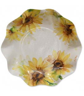 Piatti Fondi di Carta a Petalo Sunflower 18,5 cm