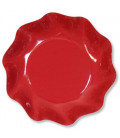 Piatti Fondi di Carta a Petalo Rosso 24 cm