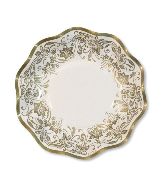 Piatti Fondi di Carta a Petalo Noblesse Oro 24 cm