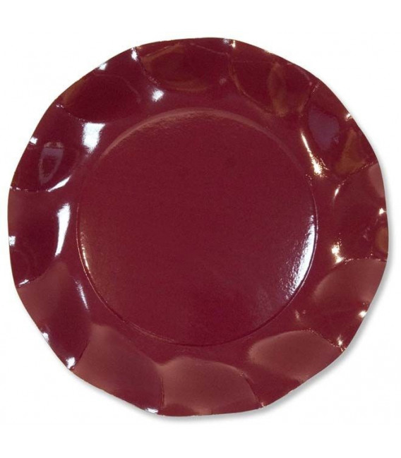 Piatti Piani di Carta a Petalo Bordeaux 21 cm