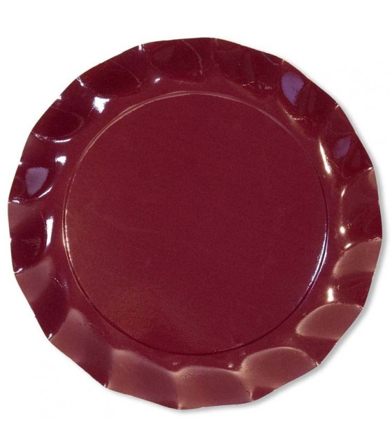 Piatti Piani di Carta a Petalo Bordeaux 21 cm