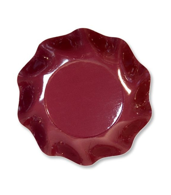 Piatti Fondi di Carta a Petalo Bordeaux 24 cm