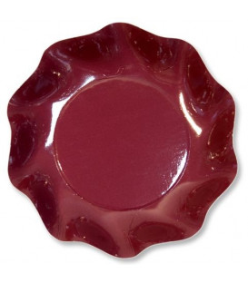 Piatti Fondi di Carta a Petalo Bordeaux 24 cm