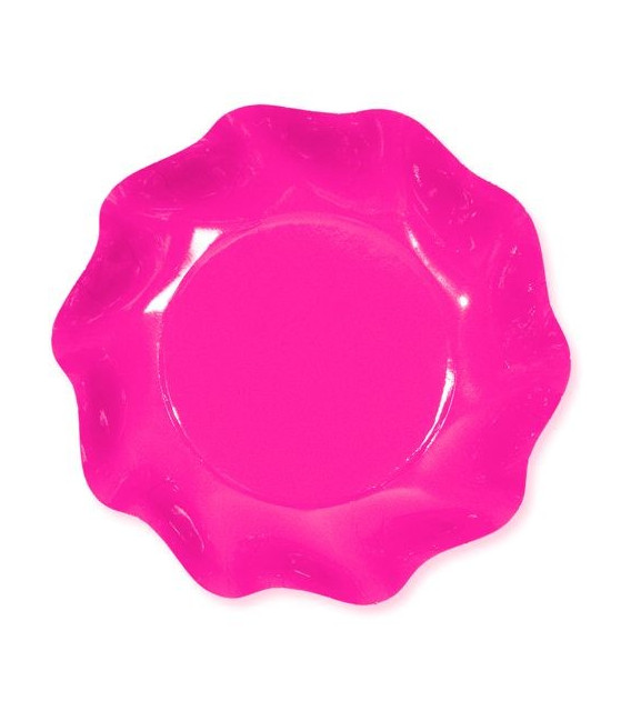 Piatti Fondi di Carta a Petalo Rosa Pink 24 cm