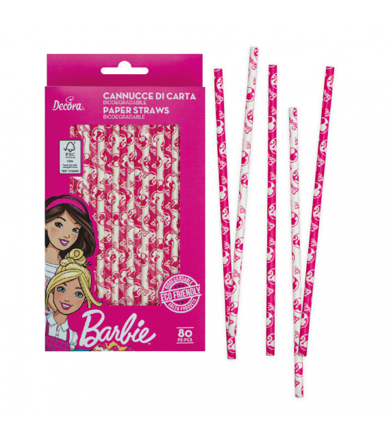 Cannucce Barbie Ø 6 x 210 mm in Carta Bio 80 Pz