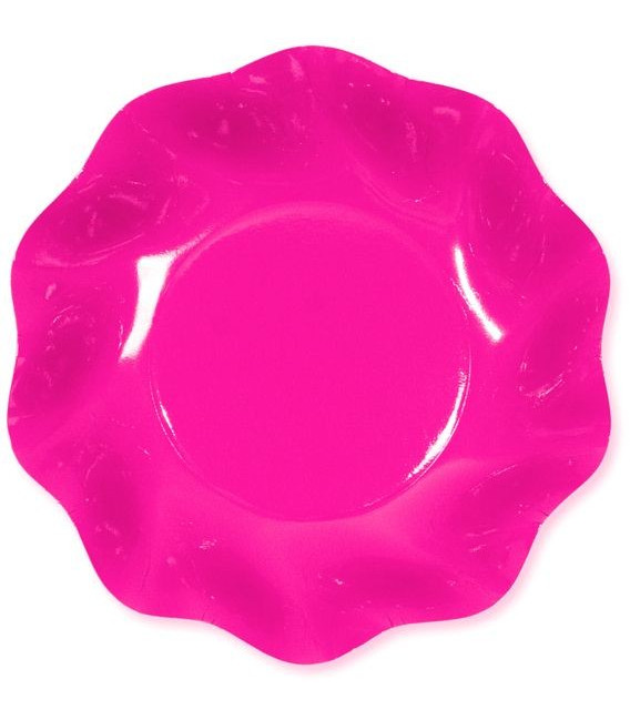 Piatti Fondi di Carta a Petalo Rosa Pink 24 cm