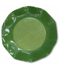 Piatti Piani di Carta a Petalo Bicolore Verde - Verde Scuro 21 cm