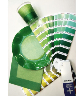 Piatti Piani di Carta a Petalo Bicolore Verde - Verde Scuro 21 cm
