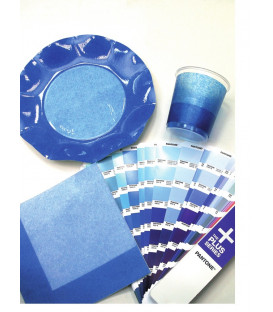 Piatti Piani di Carta a Petalo Bicolore Turchese - Blu Cobalto 21 cm