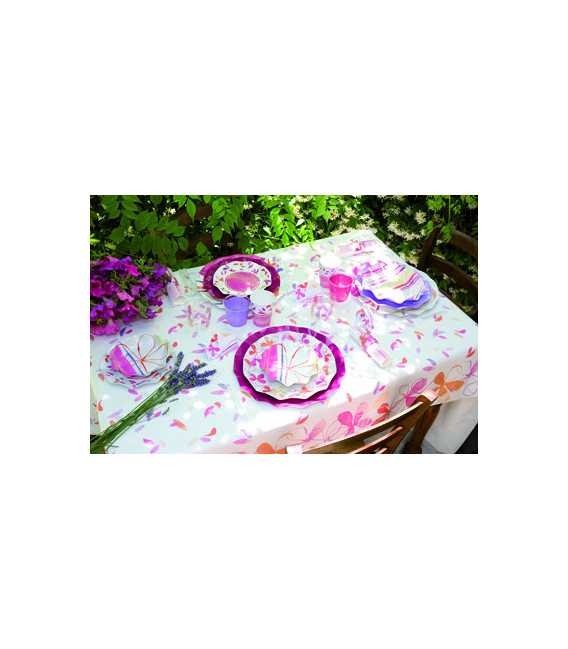 Piatti Piani di Carta a Petalo Fresh Pink 27 cm