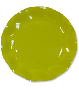 Piatti Piani di Carta a Petalo Verde Lime 21 cm