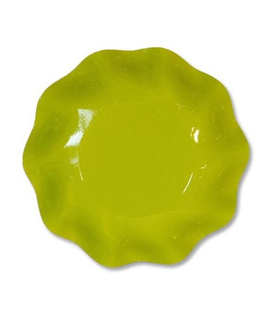 Piatti Fondi di Carta a Petalo Verde Lime 24 cm