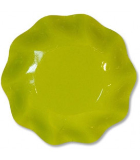 Piatti Fondi di Carta a Petalo Verde Lime 24 cm