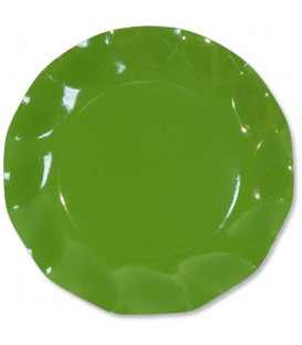 Piatti Piani di Carta a Petalo Verde Prato 27 cm