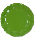 Piatti Piani di Carta a Petalo Verde Prato 27 cm