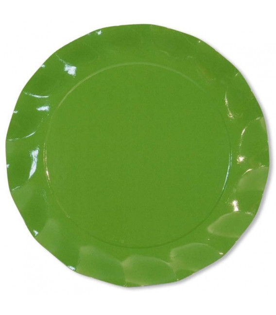 Piatti Piani di Carta a Petalo Verde Prato 27 cm