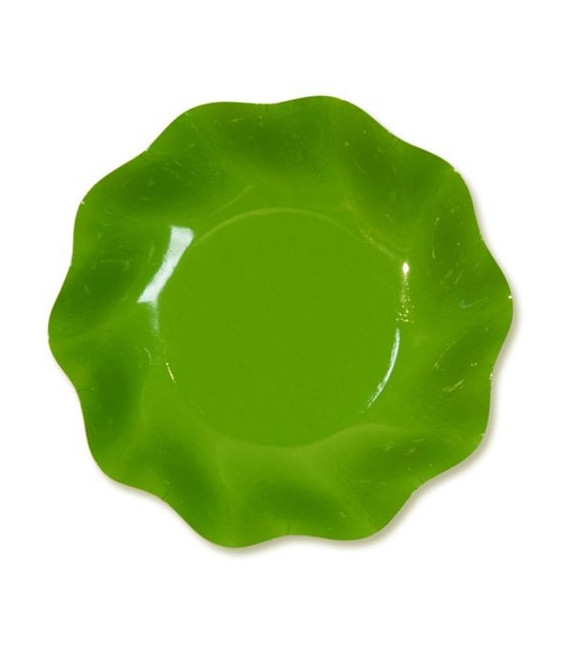 Piatti Fondi di Carta a Petalo Verde Prato 24 cm