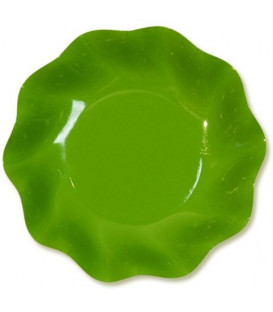 Piatti Fondi di Carta a Petalo Verde Prato 24 cm