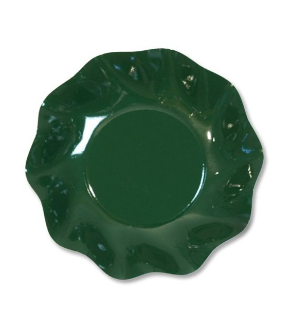 Piatti Fondi di Carta a Petalo Verde Scuro 18,5 cm