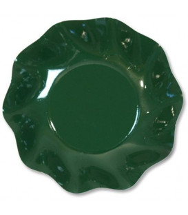 Piatti Fondi di Carta a Petalo Verde Scuro 18,5 cm