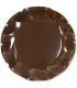 Piatti Piani di Carta a Petalo Marrone Cioccolato 27 cm
