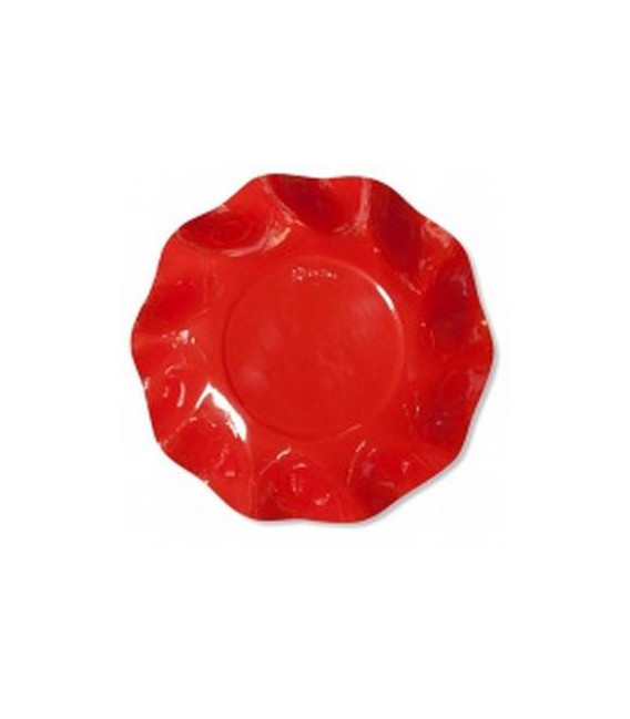 Piatti Fondi di Carta a Petalo Rosso Corallo 18,5 cm