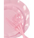 Piatti Piani di Plastica a Petalo Rosa 20 cm 2 confezioni