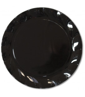 Piatti Piani di Plastica a Petalo Nero 26 cm 2 confezioni