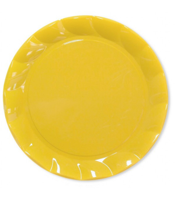 Piatti Piani di Plastica a Petalo Giallo 20 cm 2 confezioni