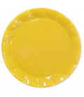 Piatti Piani di Plastica a Petalo Giallo 20 cm