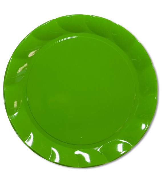 Piatti Piani di Plastica a Petalo Verde 20 cm 2 confezioni