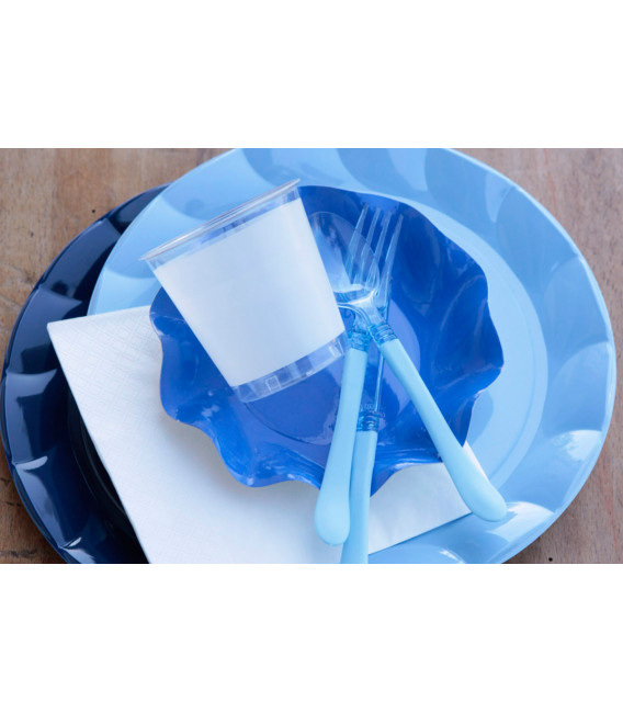Piatti Piani di Plastica a Petalo Blu Notte 34 cm 2 confezioni