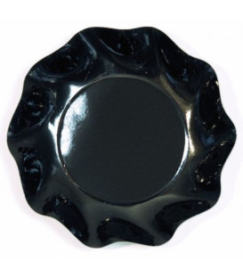 Piatti Fondi di Carta a Petalo Nero 24 cm