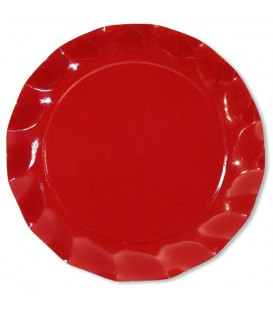 Piatti Piani di Carta a Petalo Rosso 32,4 cm