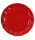 Piatti Piani di Carta a Petalo Rosso 32,4 cm