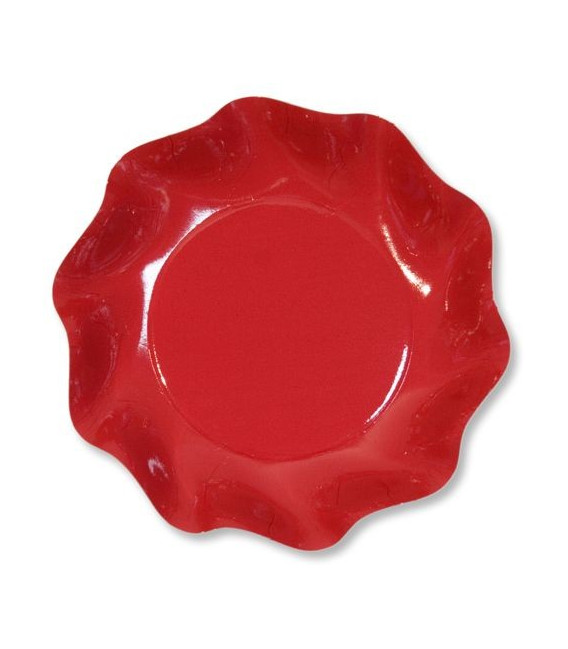 Piatti Fondi di Carta a Petalo Rosso 18,5 cm