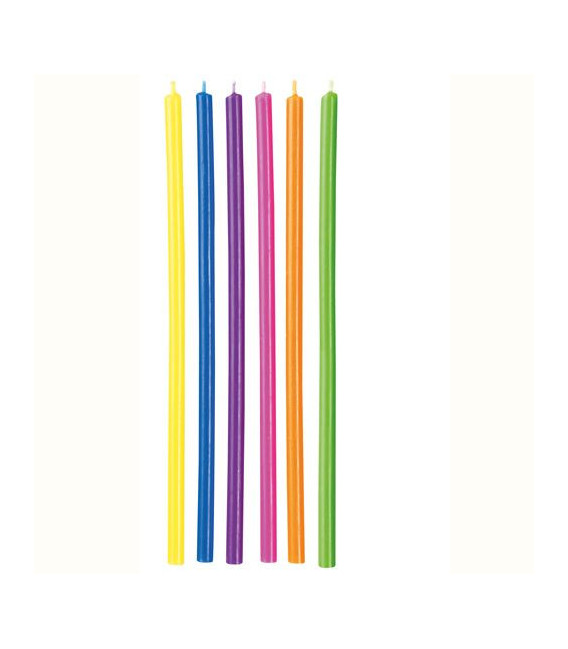 Candele Lunghe Multicolore 12 Pz Wilton