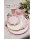 Piatti Piani di Carta a Righe Bordo Rosa Classic Pink 21 cm