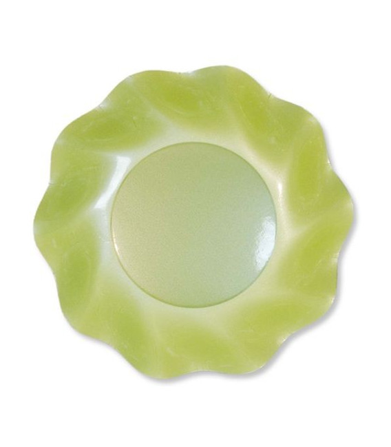 Piatti Fondi di Carta a Petalo Verde chiaro Perlato 24 cm