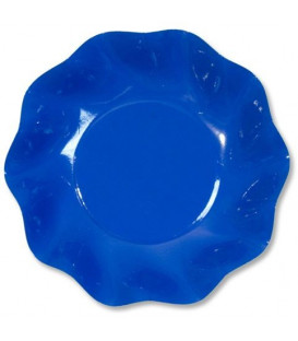 Piatti Fondi di Carta a Petalo Blu Cobalto 24 cm